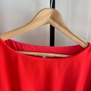 Trina Turk Maison Red Asymmetrical Sleeve Blouson Mini Dress Women’s Medium NWT